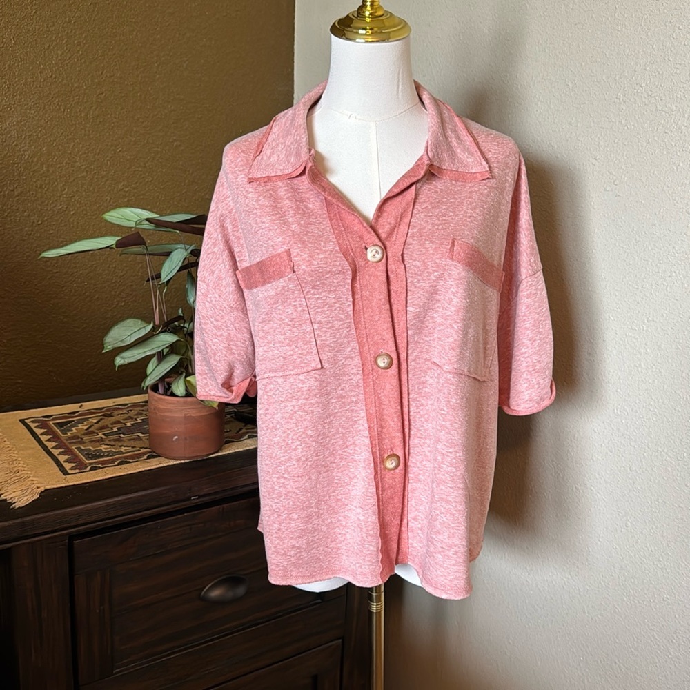 Pink Button-Up Shirt